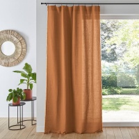 Штора С панелями из льна и хлопка Menorca 180 x 140 см каштановый LA REDOUTE INTERIEURS  фото, kupilegko.ru